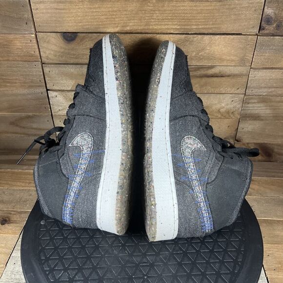 Nike Air Jordan 1 Mid SE Youth Size 5Y Black Racer Blue Lace Up Athletic Sneaker - Picture 8 of 10